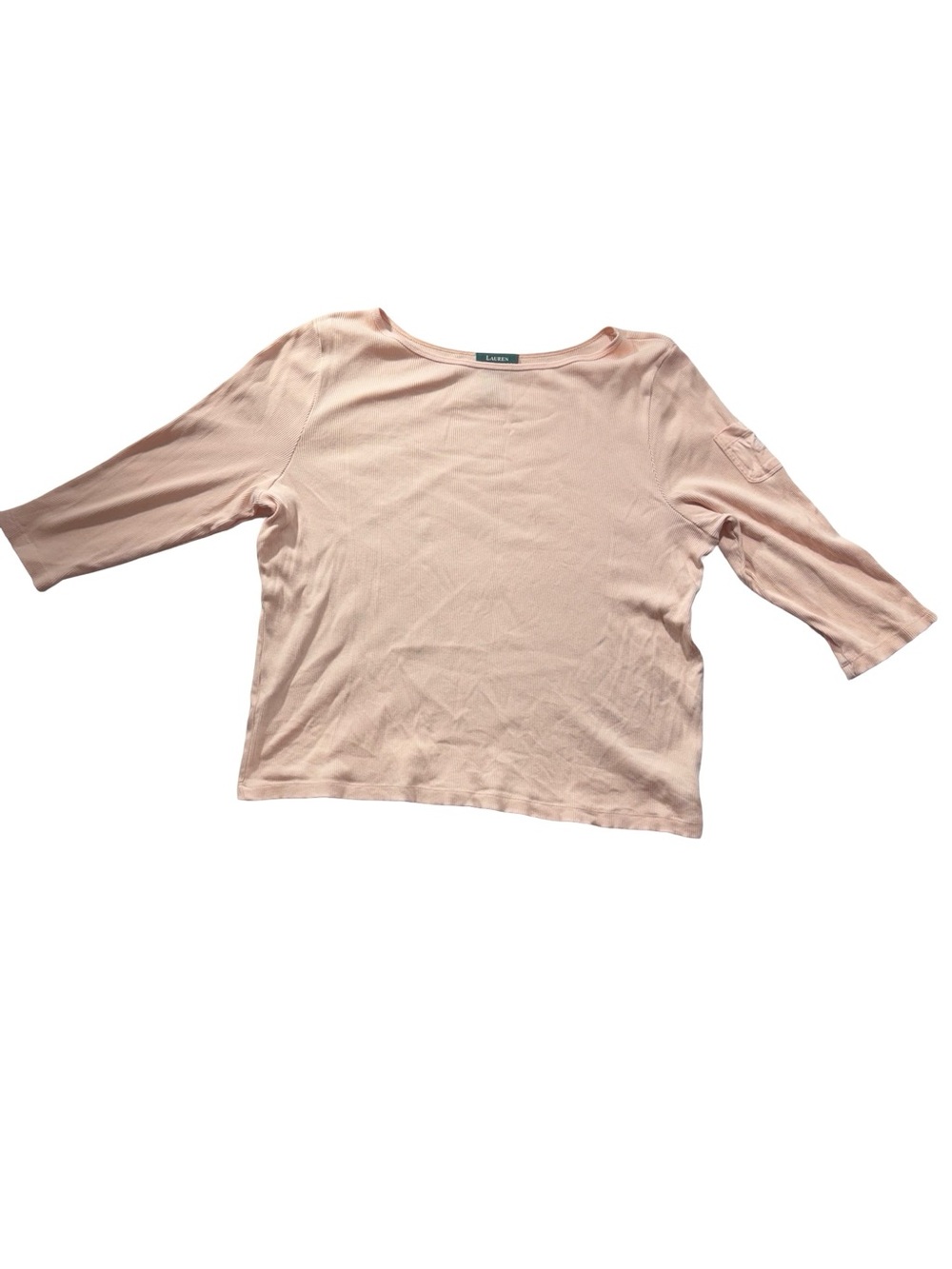 Ralph Lauren Pale Pink Boatneck Long Sleeve Top